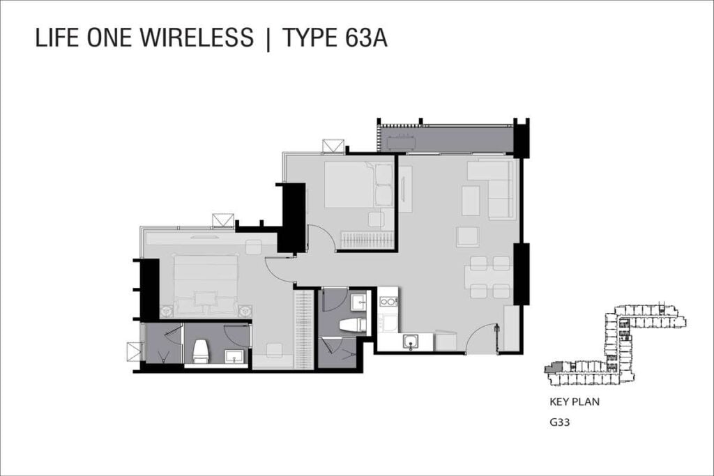 2 Bedroom Type G - 63 sqm.