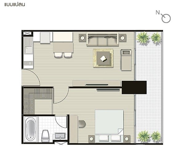 1 Bedroom Type A10 – 57.06 sq.m.