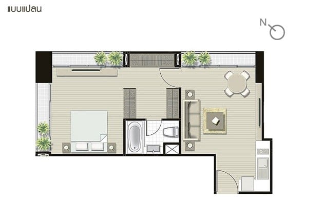 1 Bedroom Type A12 – 55.08 sq.m.