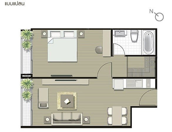 1 Bedroom Type A12X – 50.62 sq.m.