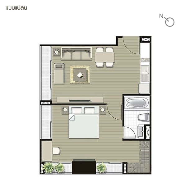 1 Bedroom Type A3 – 53.04 sqm.