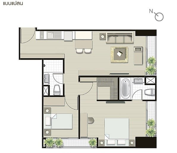 2 Bedrooms Type B8 – 67.37 sq.m.