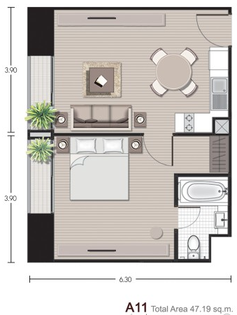 Noble Reveal Ekamai 1 Bedroom A11