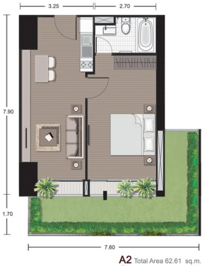 Noble Reveal Ekamai 1 Bedroom A2