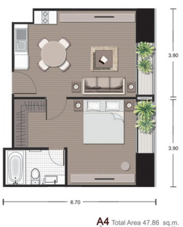 Noble Reveal Ekamai 1 Bedroom A4