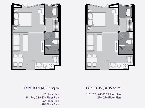 Rhythm Ekkamai 1 BD Type B05 35 sq.m.