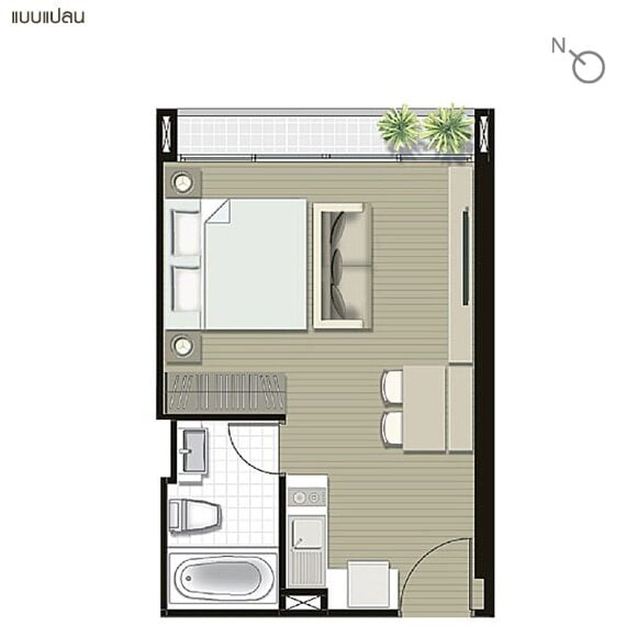 Studio Type S1 –  31.67 sqm.