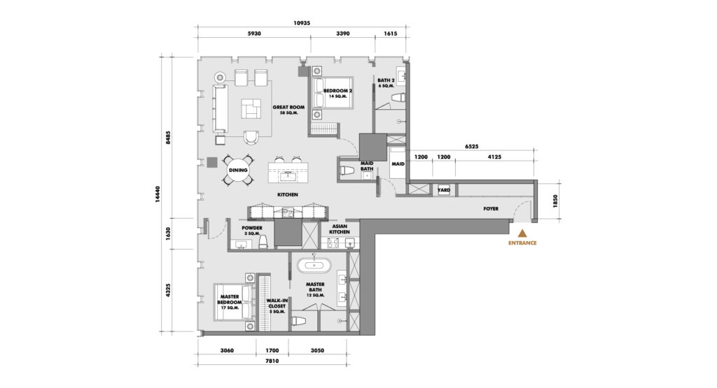 The Ritz-Carlton Residences at King Power Mahanakorn 2 BD Type 25N2K