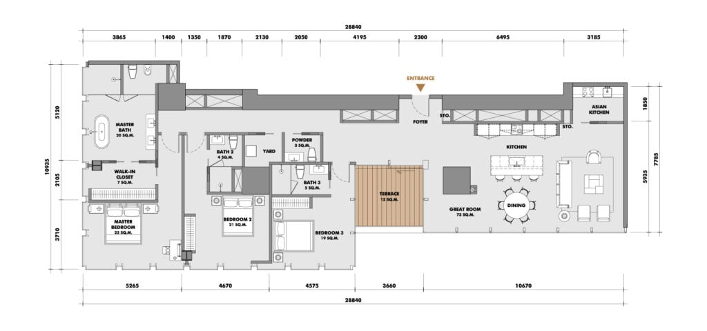 The Ritz-Carlton Residences at King Power Mahanakorn 3 BD Type 25P3C