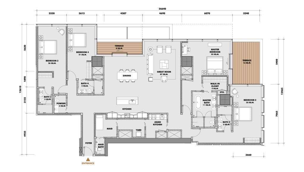 The Ritz-Carlton Residences at King Power Mahanakorn 4 BD Type 37P4E