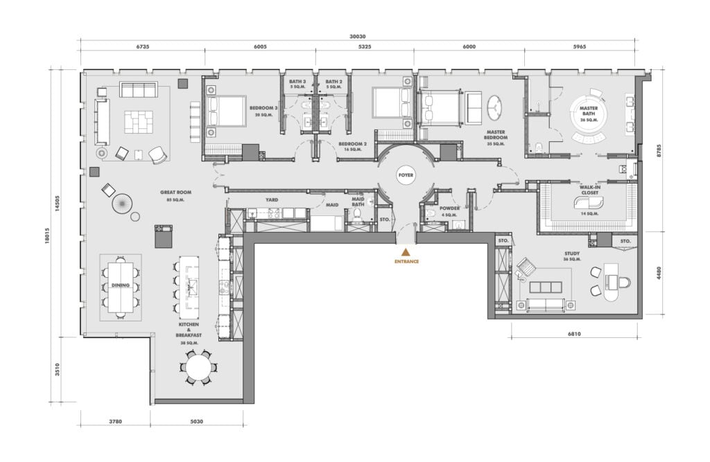 The Ritz-Carlton Residences at King Power Mahanakorn 4 BD Type 58N4C