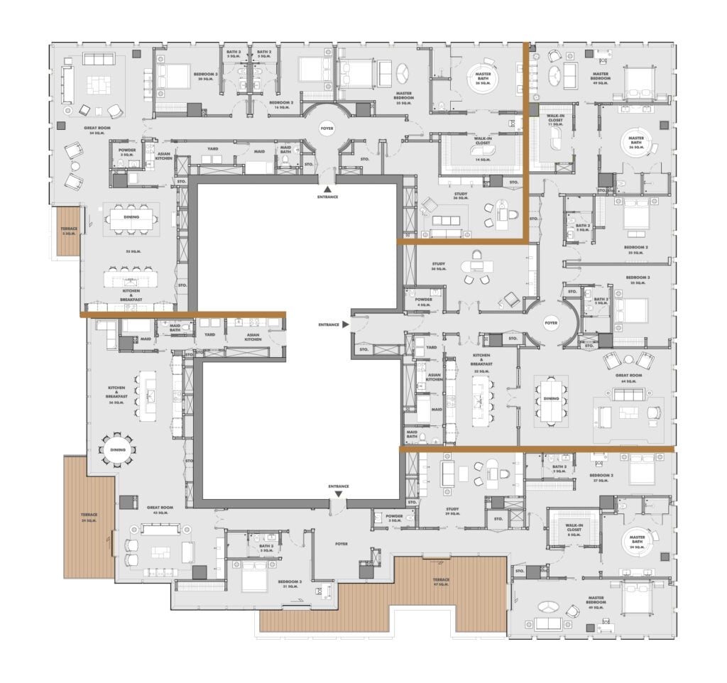 The Ritz-Carlton Residences at King Power Mahanakorn 4 BD Type 59 floor