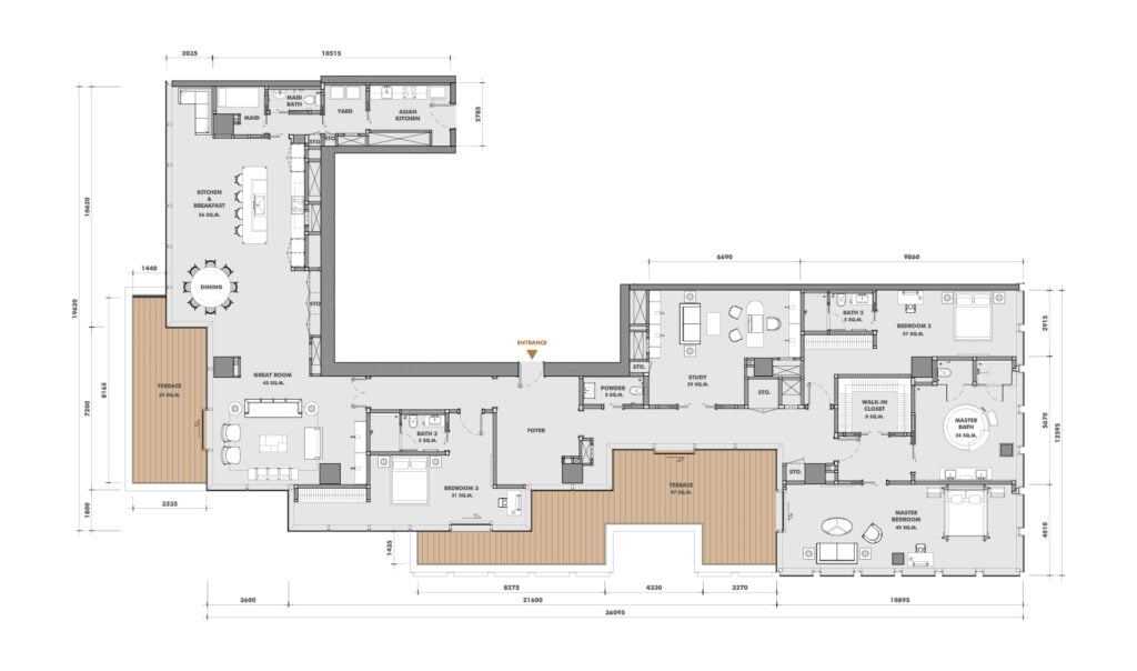 The Ritz-Carlton Residences at King Power Mahanakorn 4 BD Type 59N4B