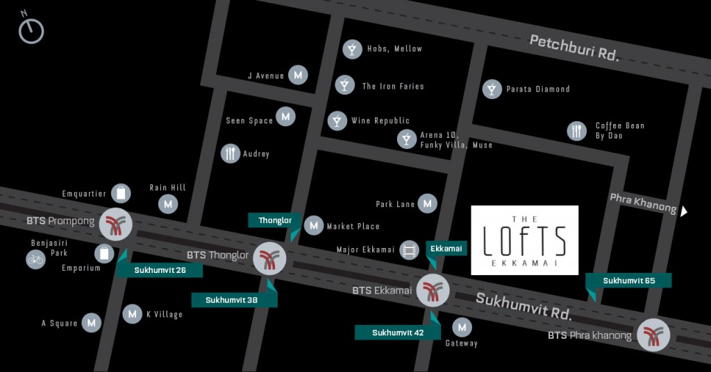 แผนที่ The Lofts Ekkamai