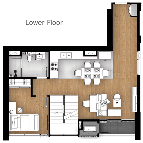 Bright Wongwian Yai Penthouse Deluxe Lower Floor