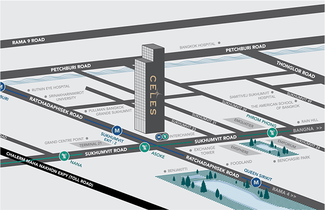 Celes Asoke แผนที่