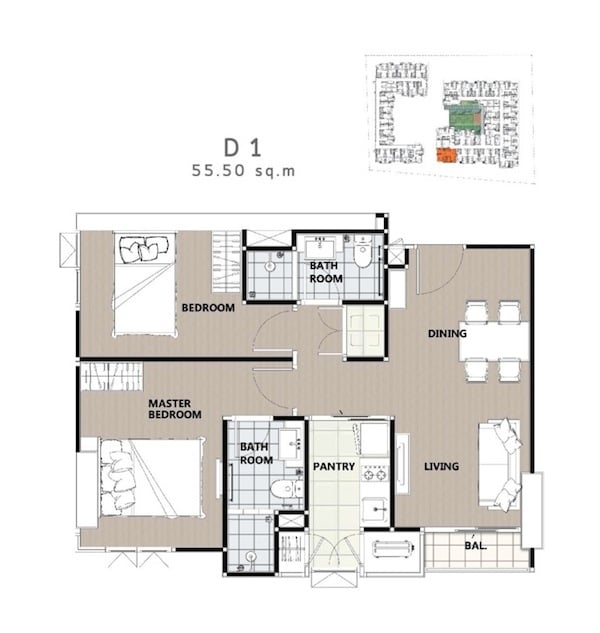 Centric Ari Station 2 Bedrooms D1