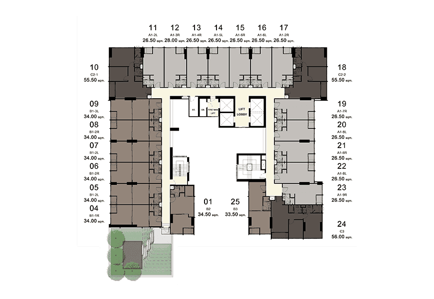 Ideo Sathorn-Wongwian Yai 15th floor Plan