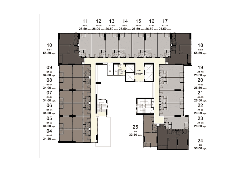 Ideo Sathorn-Wongwian Yai 19th floor Plan