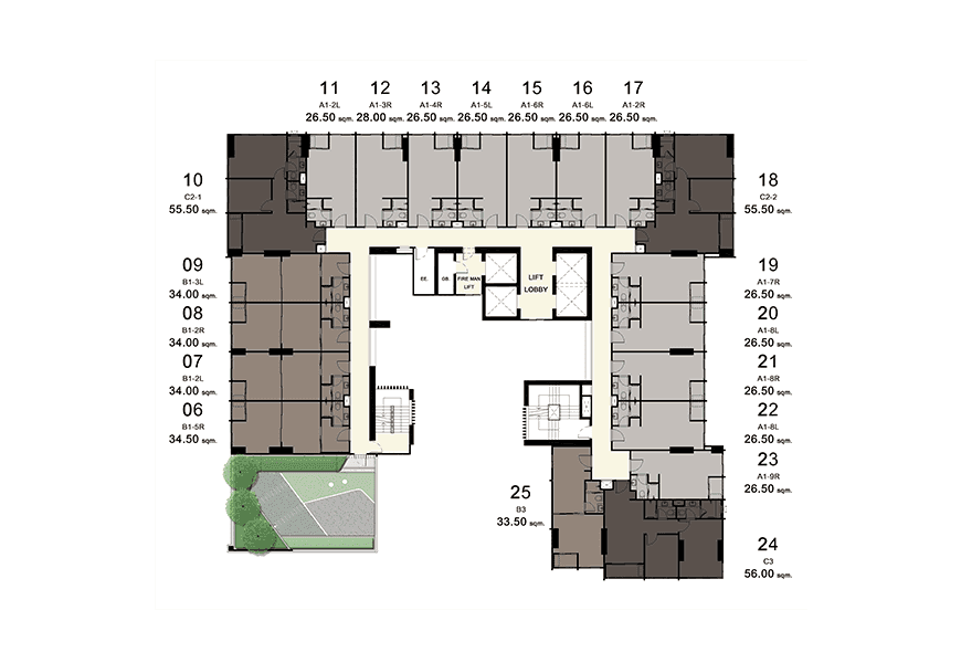 Ideo Sathorn-Wongwian Yai 21th floor Plan