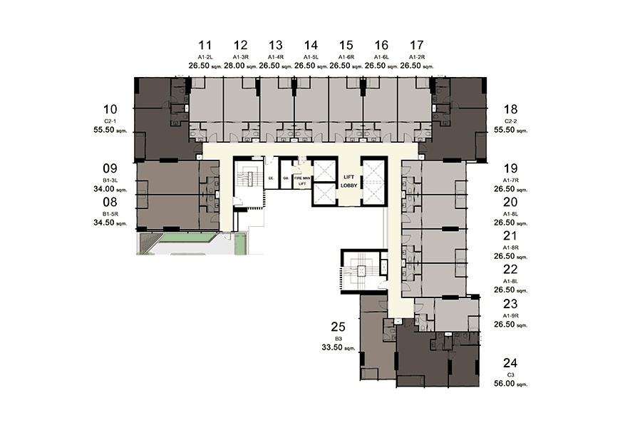 Ideo Sathorn-Wongwian Yai 26th floor Plan