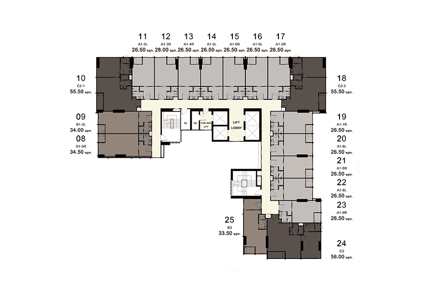 Ideo Sathorn-Wongwian Yai 27th-28th floor Plan