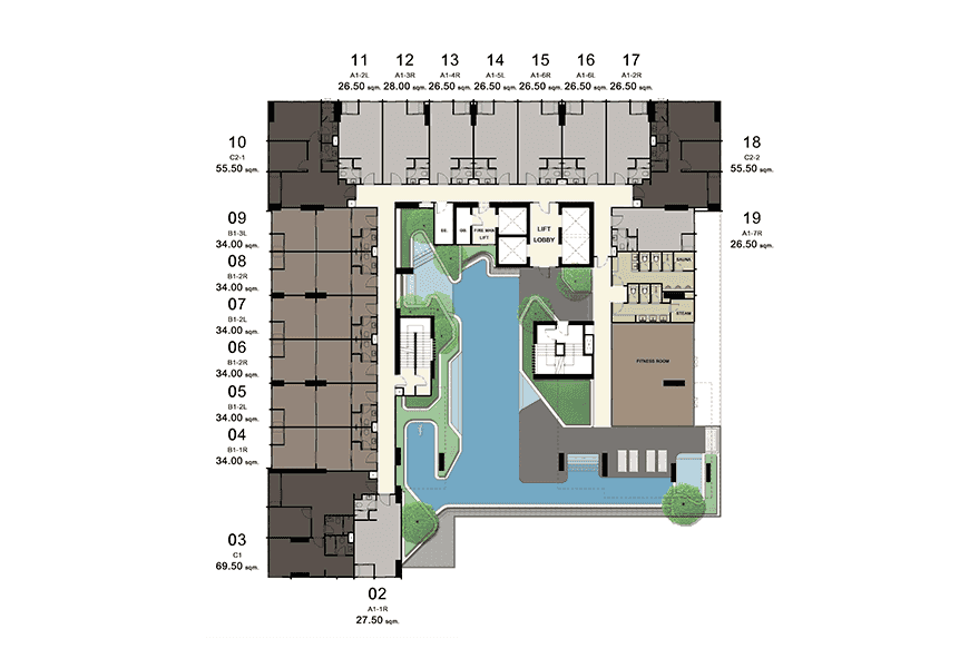 Ideo Sathorn-Wongwian Yai 6th floor Plan