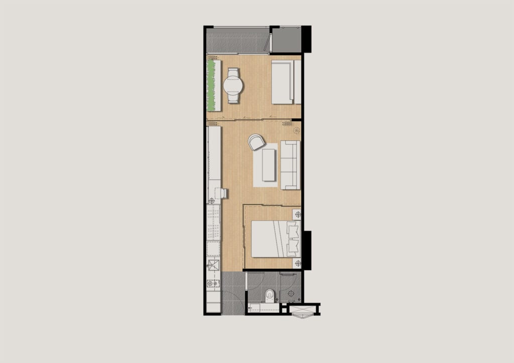 Siamese Surawong 1 Bedroom 46.30 sq.m.