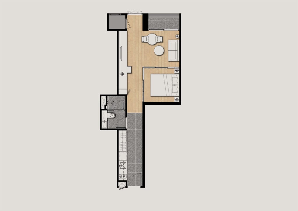 Siamese Surawong 1 Bedroom 39.20 sq.m.