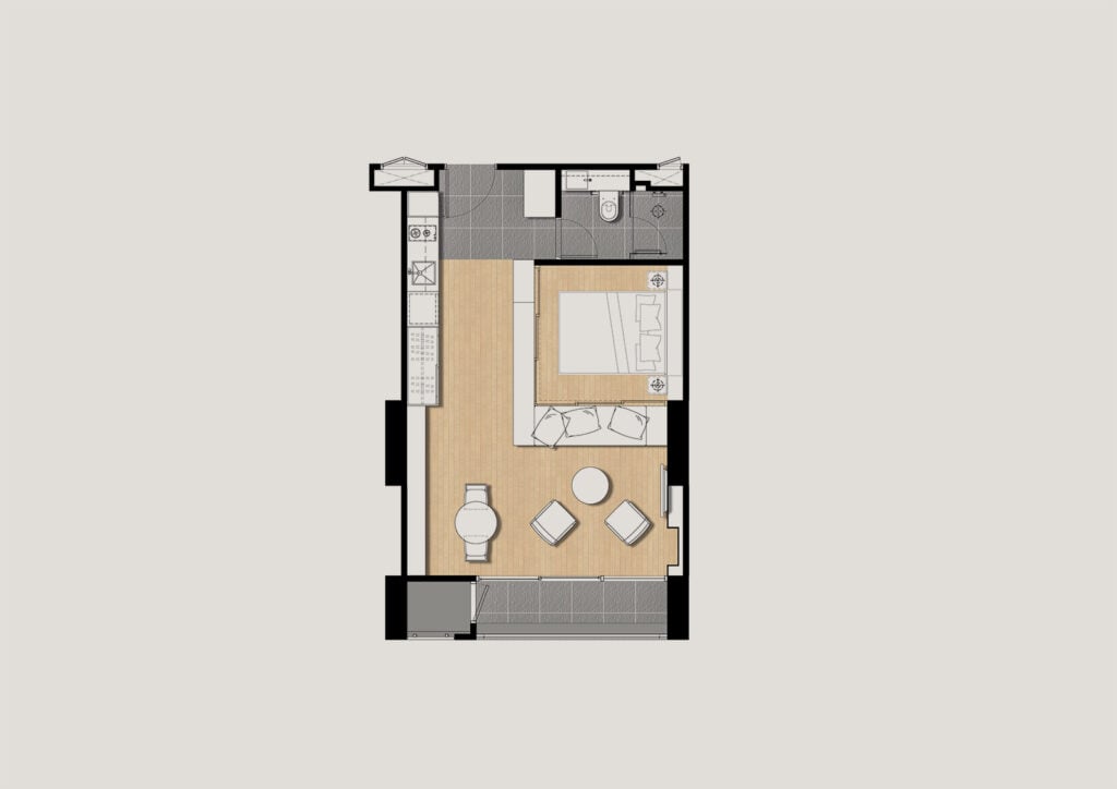 Siamese Surawong 1 Bedroom 45.60 sq.m.