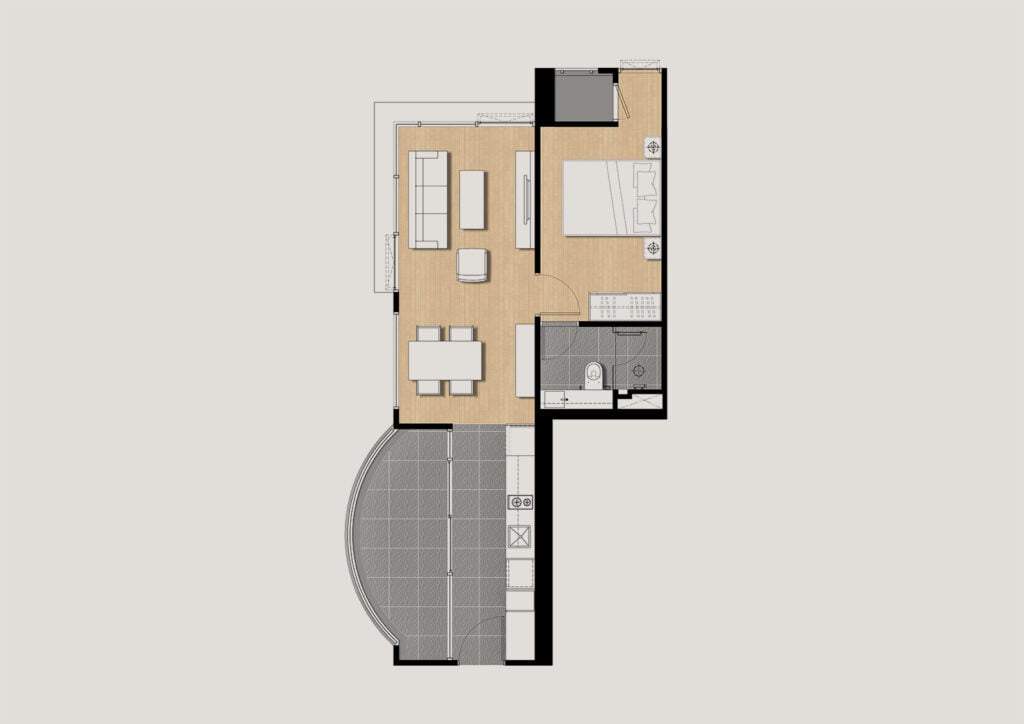 Siamese Surawong 1 Bedroom 48.20 sq.m.