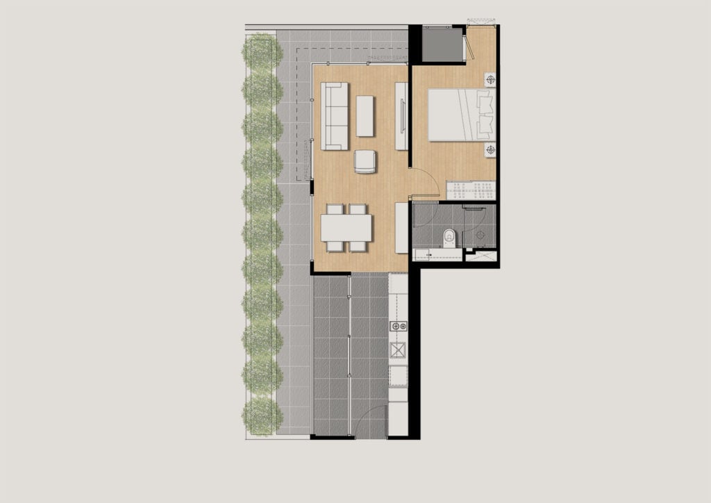 Siamese Surawong 1 Bedroom 62.90 sq.m.