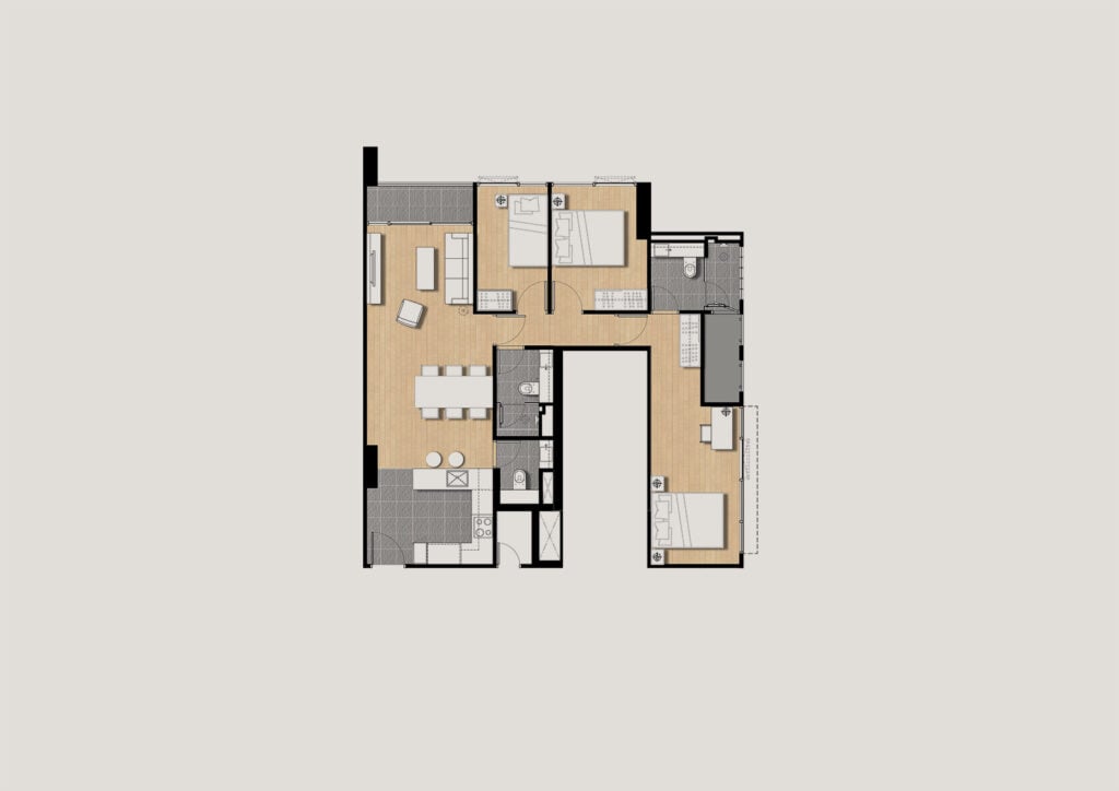 Siamese Surawong 3 Bedrooms 90.50 sq.m.