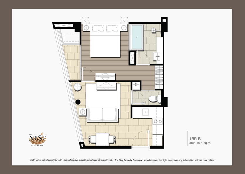 THE NEST PLOENCHIT 1 Bedroom 1BR-B