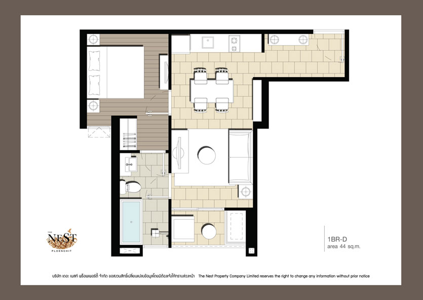 THE NEST PLOENCHIT 1 Bedroom 1BR-D