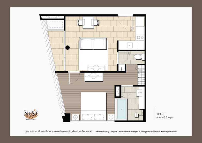 THE NEST PLOENCHIT 1 Bedroom 1BR-E