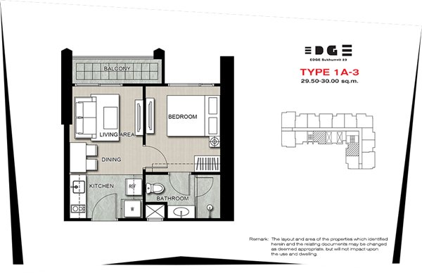 Edge Sukhumvit 1BD Type 1A-3