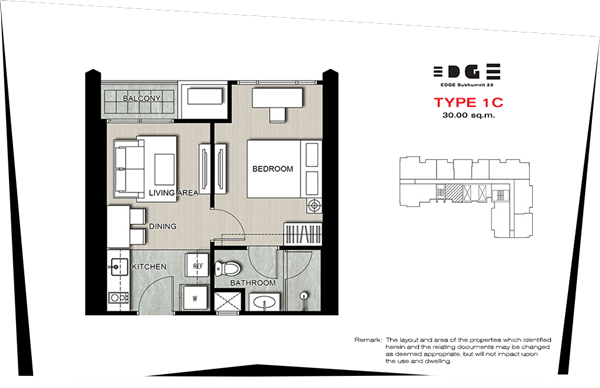 Edge Sukhumvit 1BD Type 1C