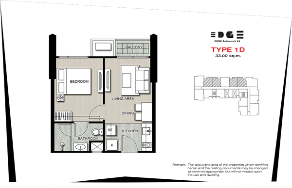 Edge Sukhumvit 1BD Type 1D