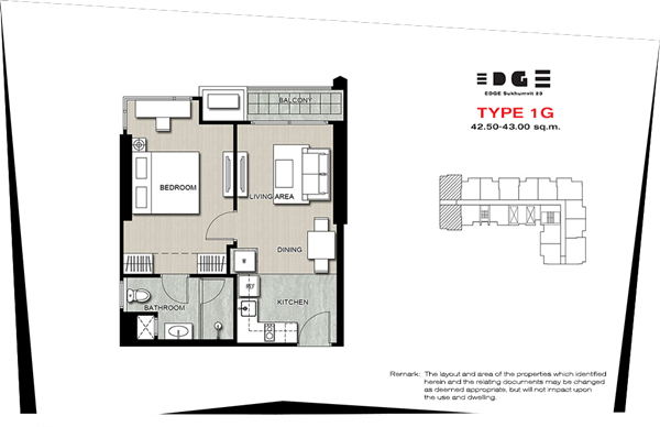 Edge Sukhumvit 1BD Type 1G