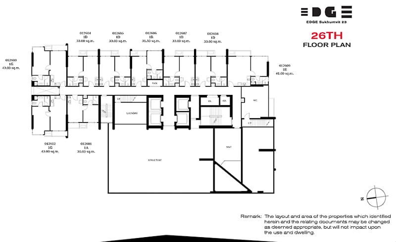 Edge Sukhumvit 23 Residence 26th floor