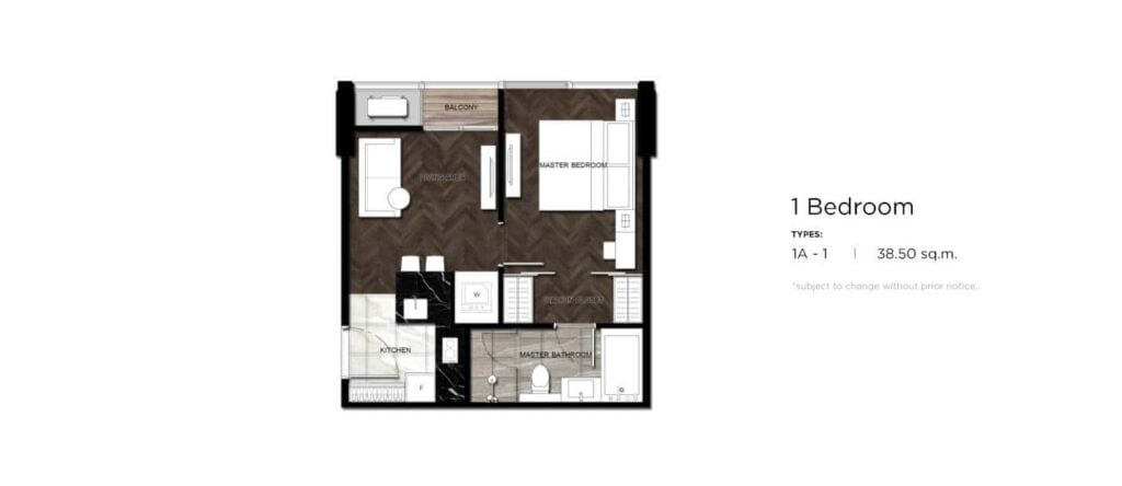 The Esse Sukhumvit 36 1 Bedroom Type 1A-1