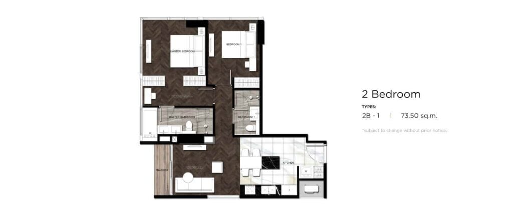 The Esse Sukhumvit 36 2 Bedrooms Type 2B-1