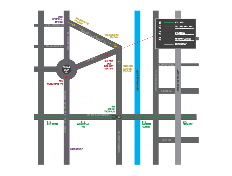 Ideo Sathorn-Wongwian Yai แผนที่