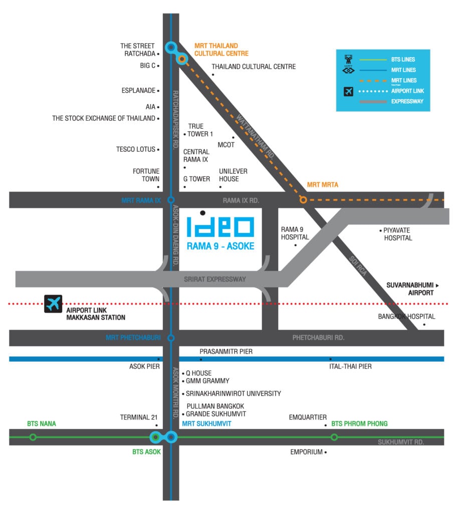 Ideo Rama 9 - Asoke Map