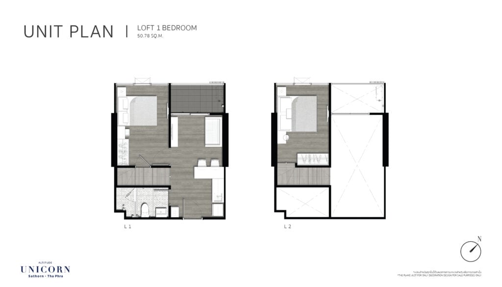 Altitude Unicorn Sathorn-Thapra 1 Bedroom Plus 50.78 sqm.