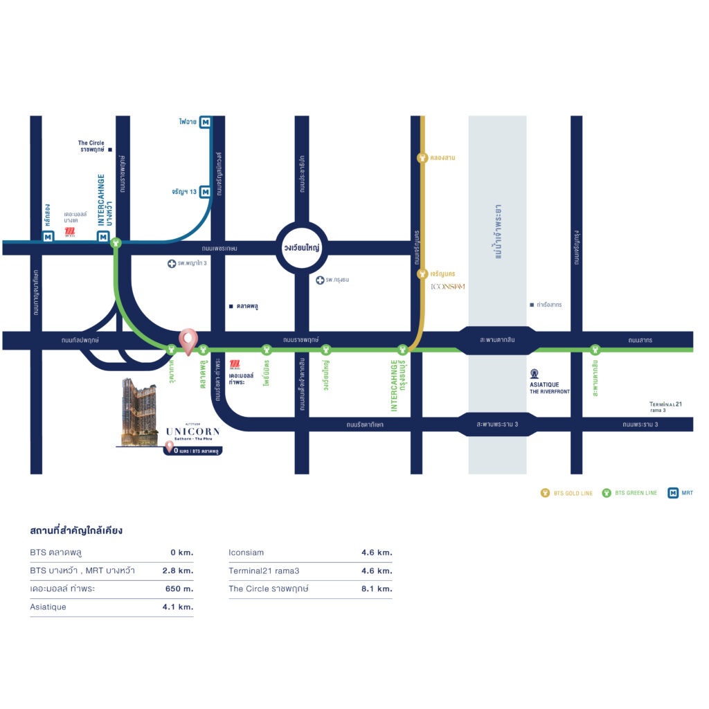 Altitude Unicorn Sathorn-Tha Phra Map