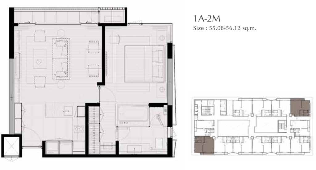 Saladaeng One 1 Bedroom Type 1A-2M