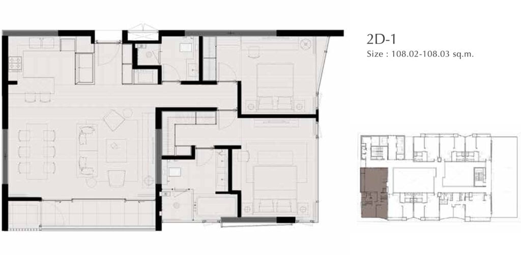 Saladaeng One 2 Bedrooms Type 2D-1