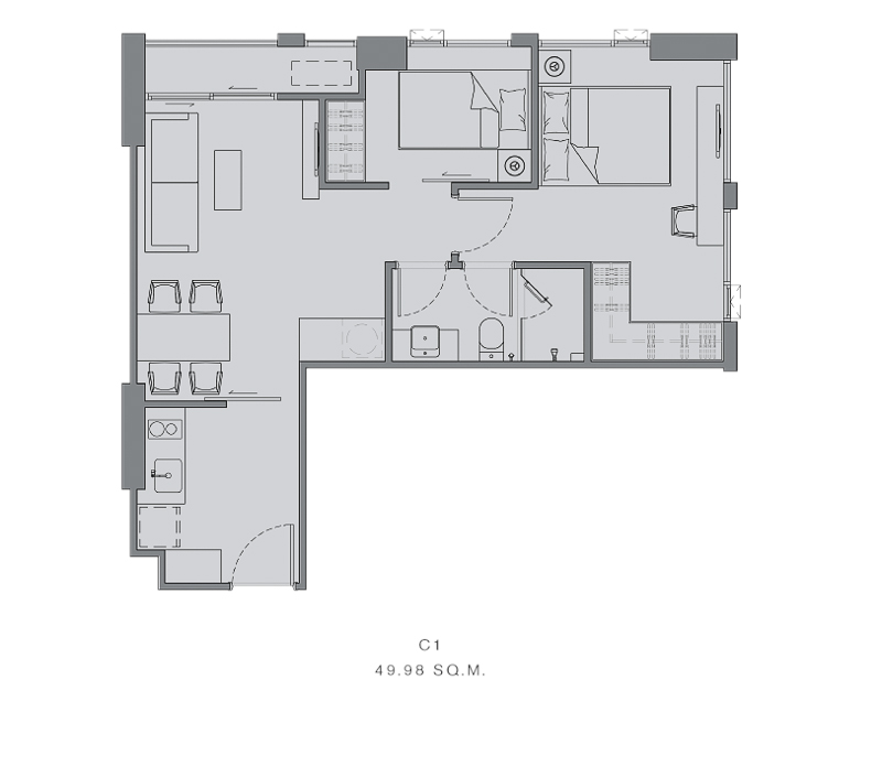 Chapter Chula-Samyan Map 2 Bedrooms C1